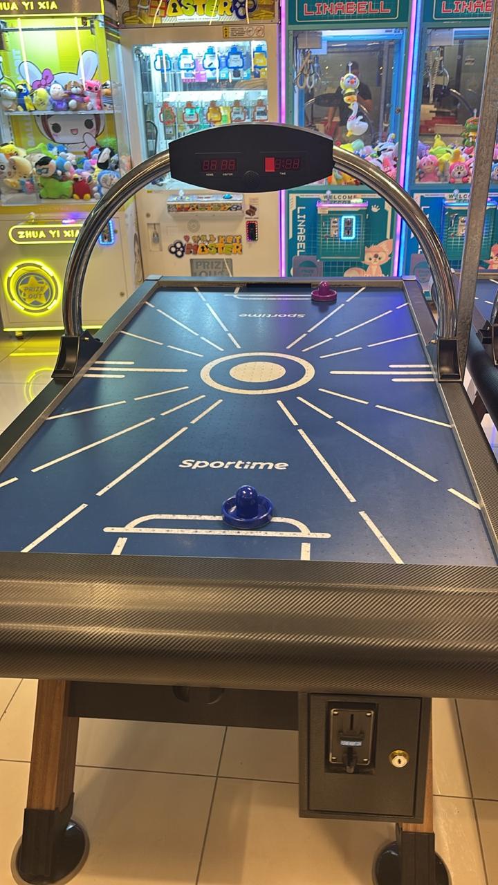 Air Hockey Blue Top Coin Operates or Home Free Play
